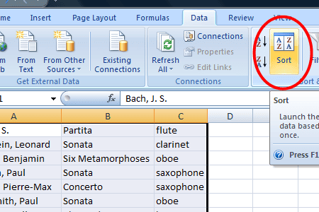 click Sort